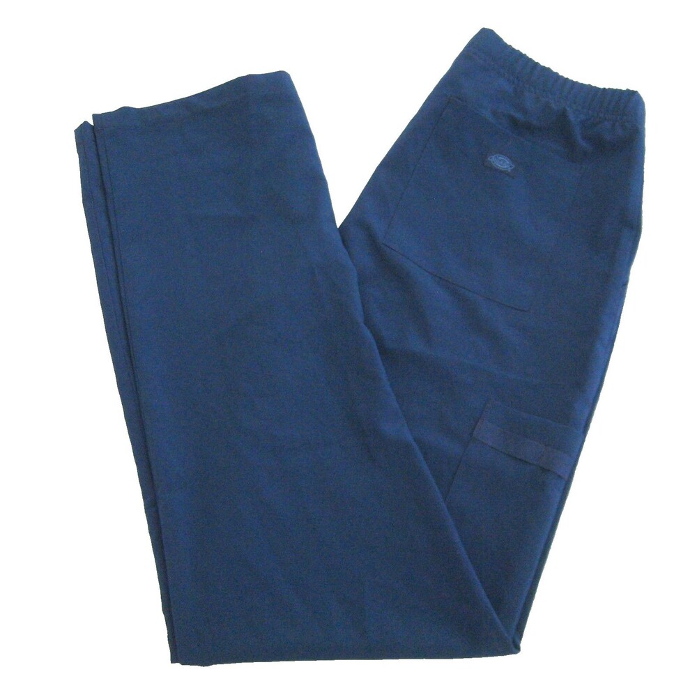 Dickies Medical Scrubs Pants Mens Small Blue Cargo 5 Pockets Drawstring